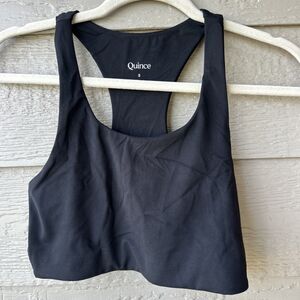 Quince Women's Ultra-Form Scoop Neck Longline Bra Sports Bra Black Size Small